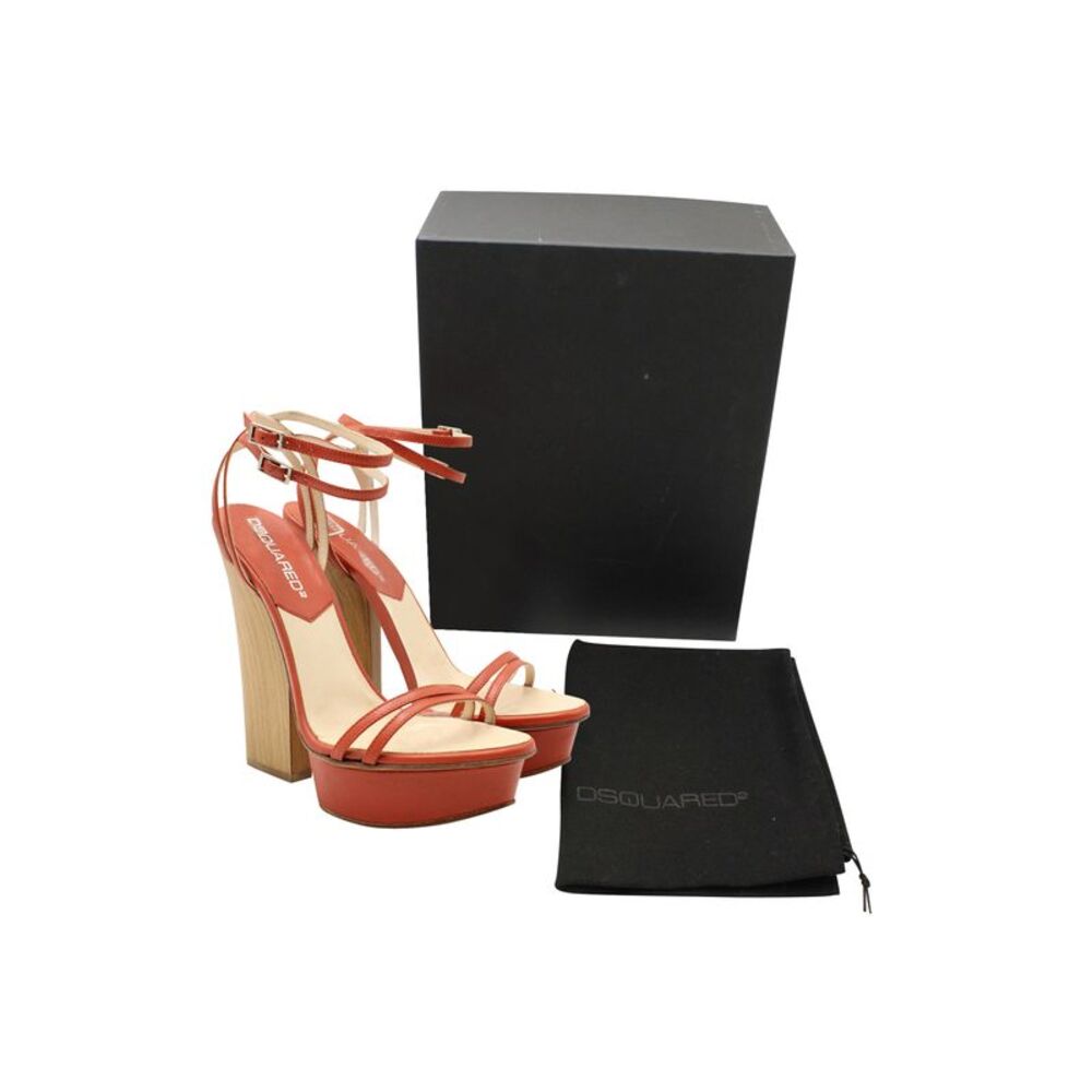 Dsquared2 Open Toe Block Heel Sandals In Orange L… - image 7